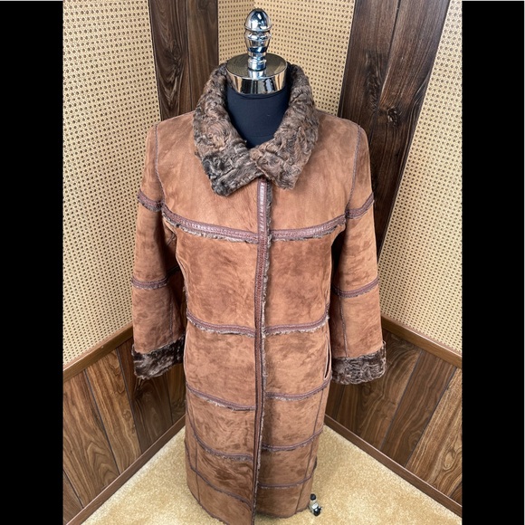 Giuliana Teso Full Length Persian Lamb Broadtail Fur Reversible Coat Small - Picture 7 of 10